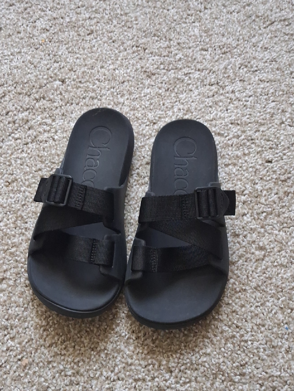 Chaco Black Adjustable Slide Sandals